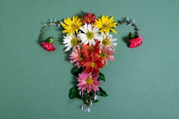 Fortpflanzungssystem mit Draufsicht der Blumen