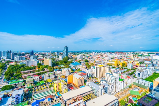 Foto von einem Blick Stadt am Strand von oben