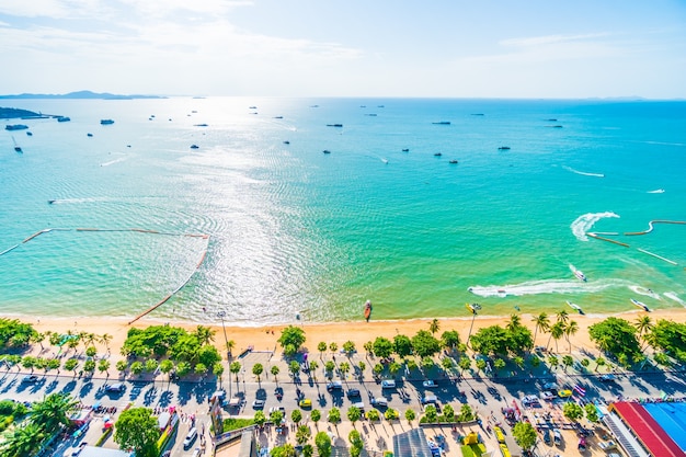 Foto von einem Blick Stadt am Strand von oben