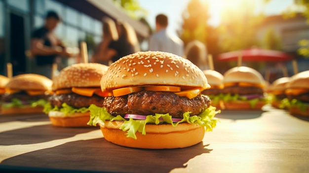 Fotorealistische Burgermahlzeit