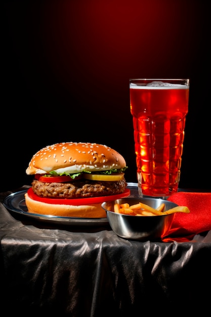 Fotorealistische Burgermahlzeit