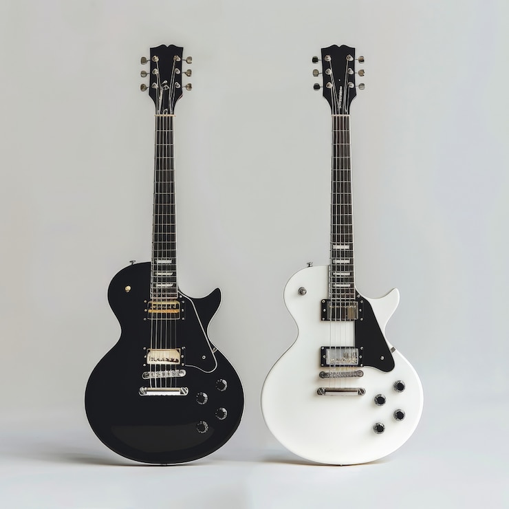 Kostenlose Foto fotorealistische e-gitarre stillleben