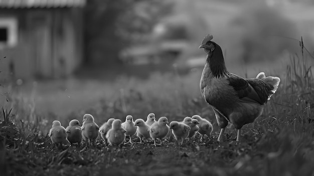 Kostenloses Foto fotorealistische geflügelfarmszene mit hühnern