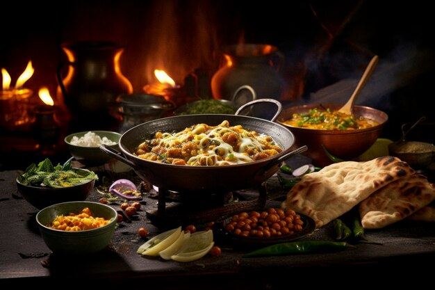 Fotorealistische Lohri-Festfeier mit traditionellem Essen