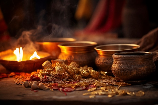 Fotorealistische Lohri-Festivalfeier mit Kerzen