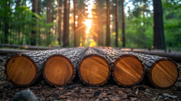 Kostenloses Foto fotorealistische perspektive von holzstämmen