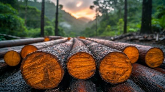 Kostenloses Foto fotorealistische perspektive von holzstämmen