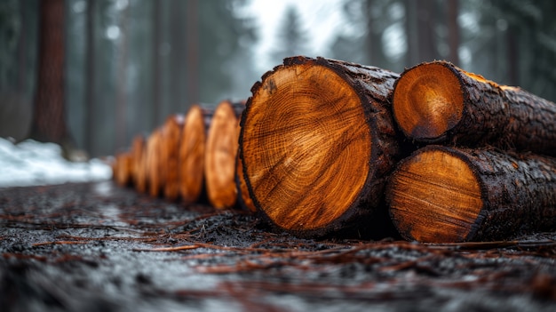 Kostenloses Foto fotorealistische perspektive von holzstämmen