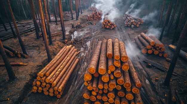 Kostenloses Foto fotorealistische perspektive von holzstämmen