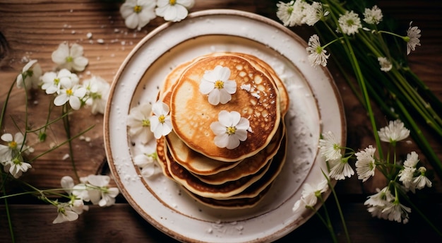 Kostenloses Foto fotorealistische pfannkuchen von oben