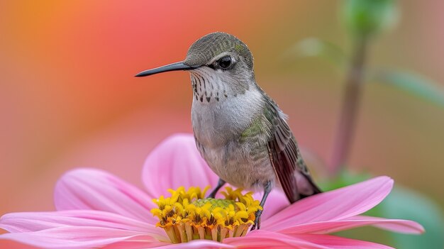 Fotorealistische Sicht auf den wunderschönen Kolibri in seinem natürlichen Lebensraum