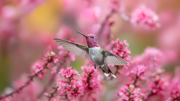 Fotorealistische Sicht auf den wunderschönen Kolibri in seinem natürlichen Lebensraum