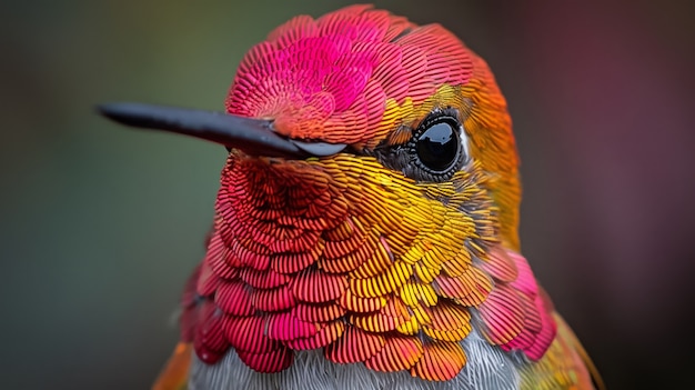 Fotorealistische Sicht auf den wunderschönen Kolibri in seinem natürlichen Lebensraum