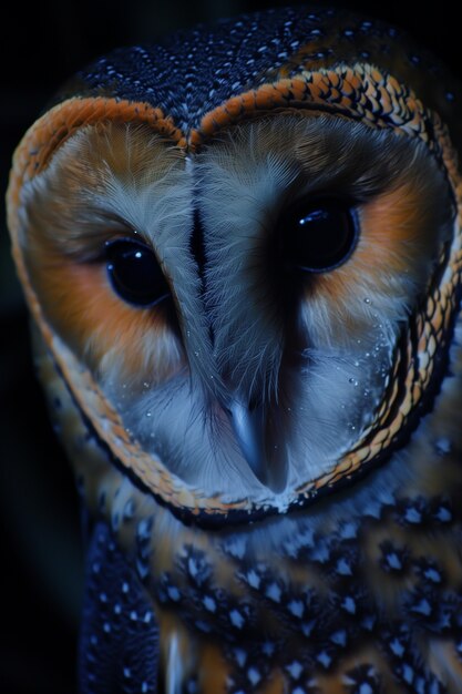 Fotorealistische Sicht auf die Eule bei Nacht