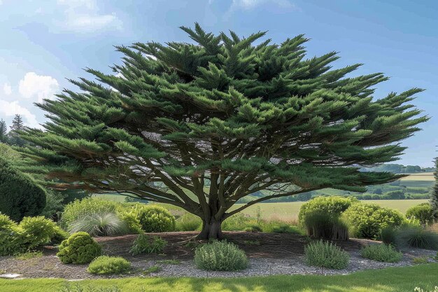 Fotorealistische Sicht auf einen Baum in der Natur mit Zweigen und Stamm