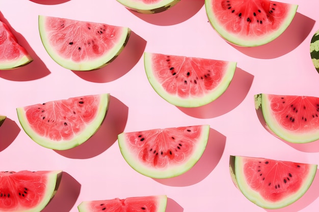 Kostenloses Foto fotorealistische sicht auf süße und leckere wassermelonenfrüchte