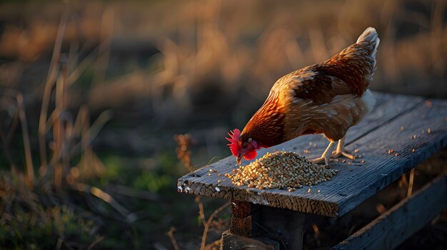 Fotorealistische Szene einer Geflügelfarm mit Hühnern