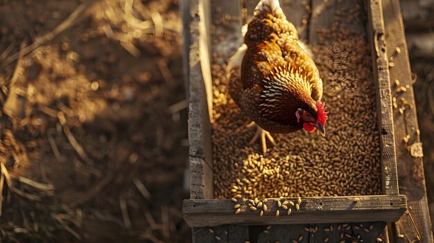 Fotorealistische Szene einer Geflügelfarm mit Hühnern