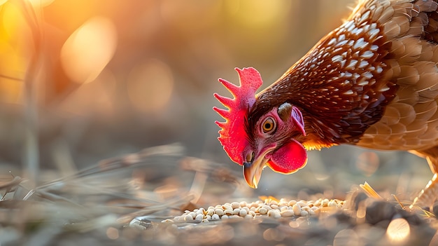 Fotorealistische Szene einer Geflügelfarm mit Hühnern