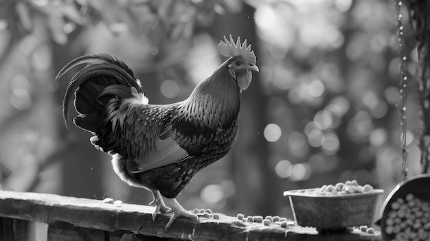 Fotorealistische Szene einer Geflügelfarm mit Hühnern