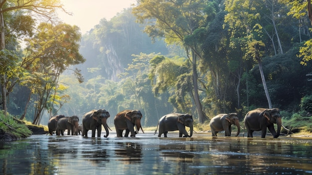 Kostenloses Foto fotorealistische szene mit wilden elefanten