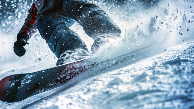 Fotorealistische Winterszene mit Snowboardfahrern