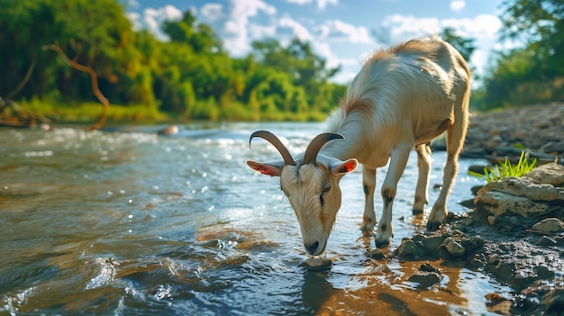 Fotorealistische Ziegenfarm