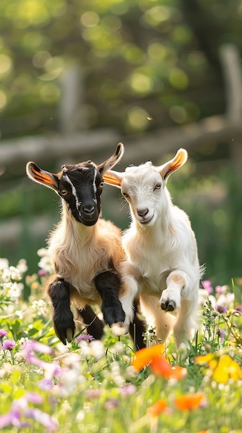 Kostenloses Foto fotorealistische ziegenherde in der natur