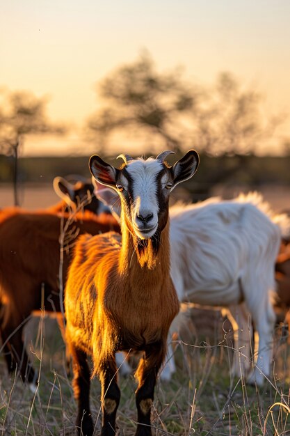 Fotorealistische Ziegenherde in der Natur