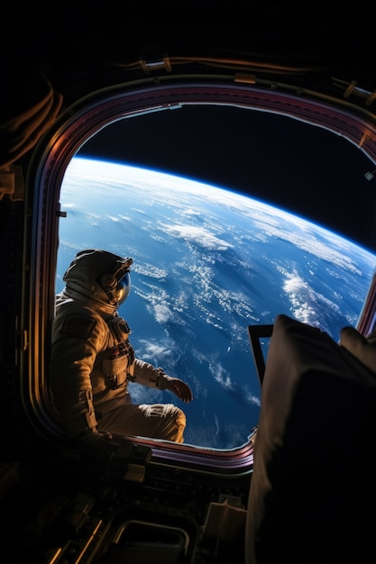 Kostenloses Foto fotorealistischer astronaut in voller aufnahme