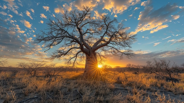 Kostenloses Foto fotorealistischer baum mit zweigen und stamm im freien in der natur