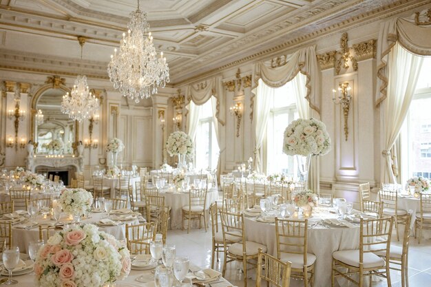 Fotorealistischer Hochzeitsort mit komplizierter Dekoration und Ornamenten