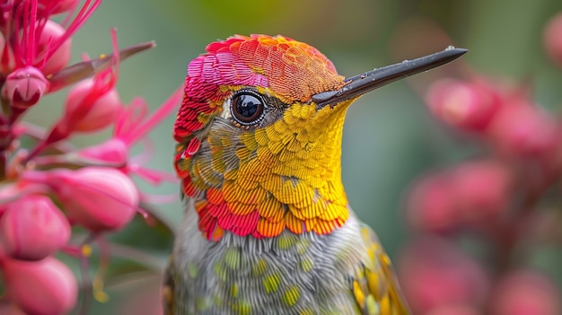 Kostenloses Foto fotorealistischer kolibri im freien in der natur