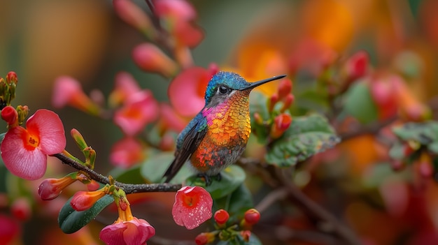 Kostenloses Foto fotorealistischer kolibri im freien in der natur