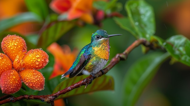 Kostenloses Foto fotorealistischer kolibri im freien in der natur