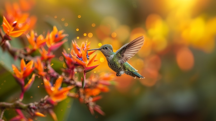 Kostenlose Foto fotorealistischer kolibri im freien in der natur
