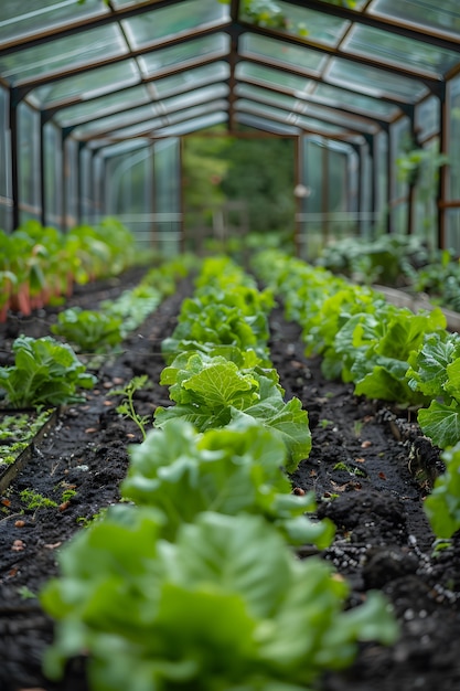 Fotorealistischer nachhaltiger Garten mit selbst angebauten Pflanzen