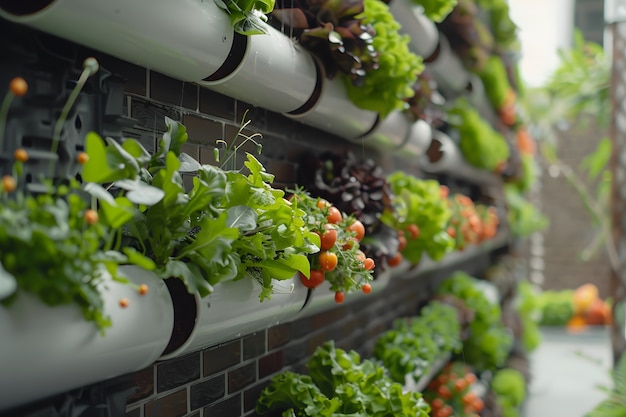 Fotorealistischer nachhaltiger Garten mit selbst angebauten Pflanzen