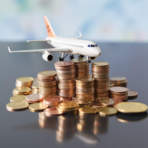 Fotorealistisches Geld mit Flugzeug