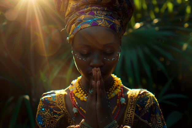 Fotorealistisches Porträt einer afrikanischen Frau