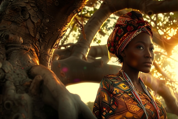 Kostenloses Foto fotorealistisches porträt einer afrikanischen frau