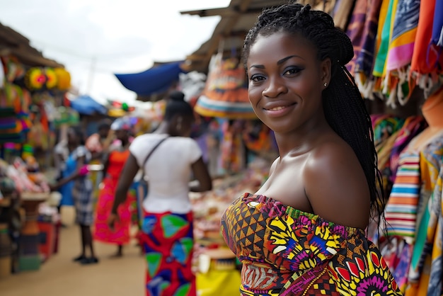 Kostenloses Foto fotorealistisches porträt einer afrikanischen frau