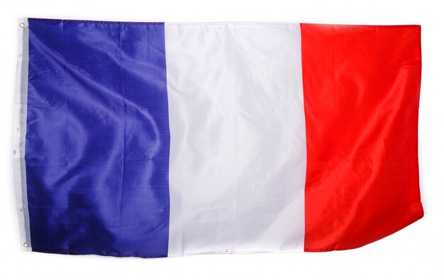 französische Flagge auf Weiß
