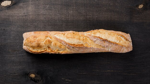 Französisches Brot des vollständigen Stangenbrots der Draufsicht