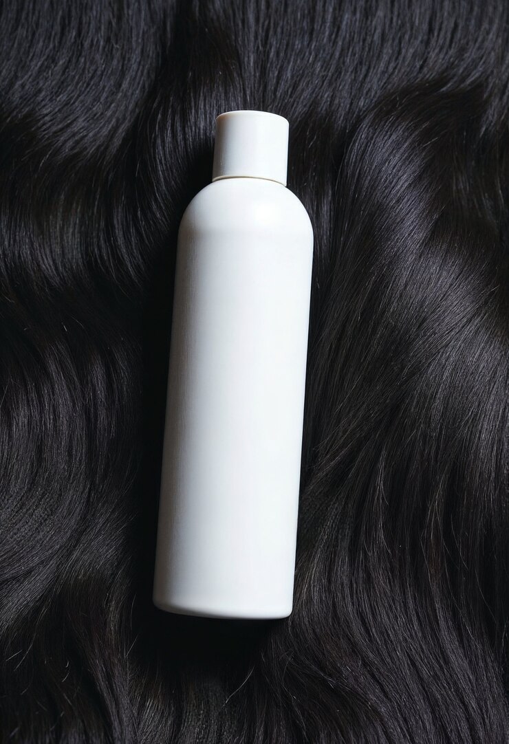 Kostenlose Foto frau mit haarpflegeprodukt