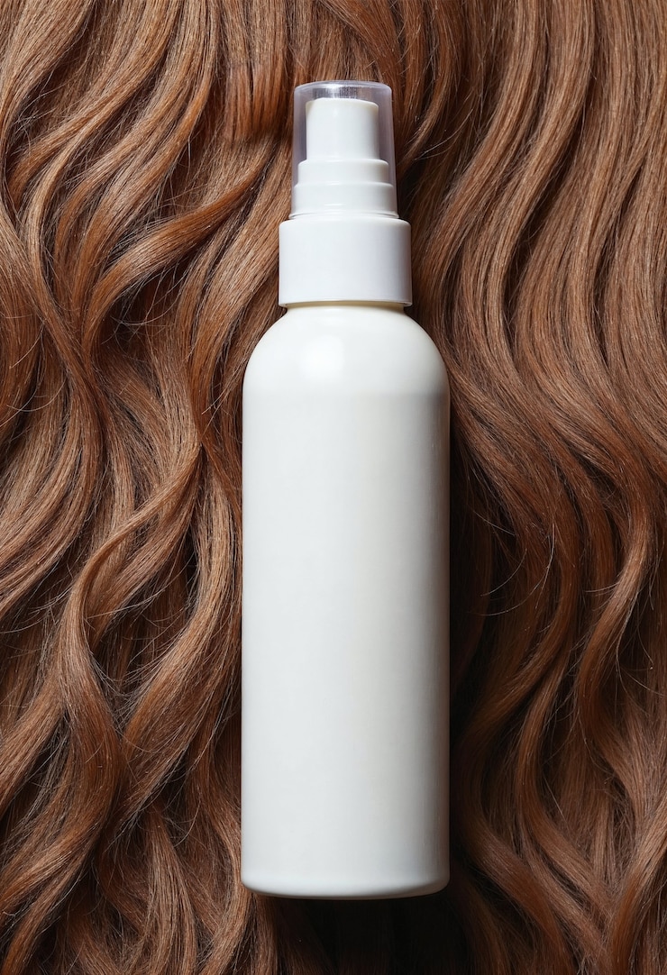 Kostenlose Foto frau mit haarpflegeprodukt