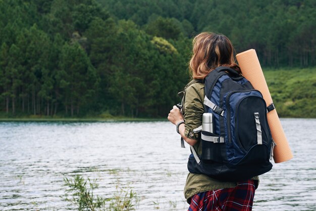 Frau wandern