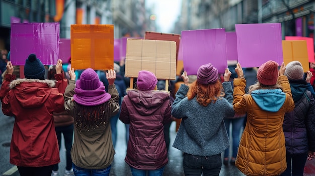 Kostenloses Foto frauen, die am frauentag für ihre rechte protestieren