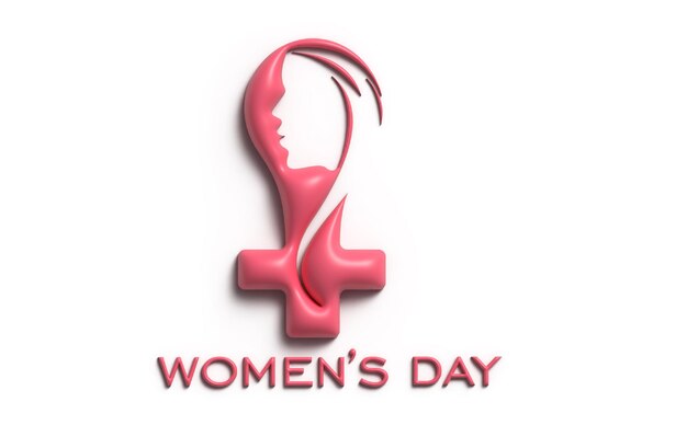 Frauentag, 8. März, Platz für Ihren Text, 3D-Render-Illustrationsdesign