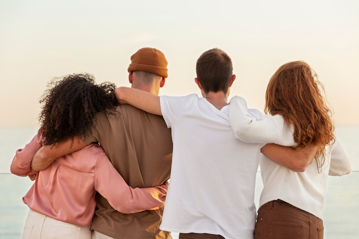 Kostenlose Foto freunde haben spaß bei ihrem wiedersehen
